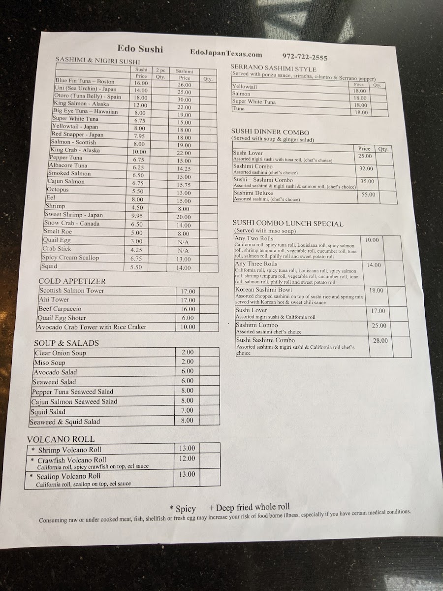 Edo Japan Menu - Image 5